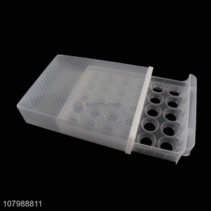 China supplier transparent 30 holes plastic egg storage box for kithcen refrigerator