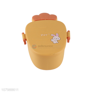 Hot selling cartoon radish shaped plastic lunch box with cutlery bento box for kids