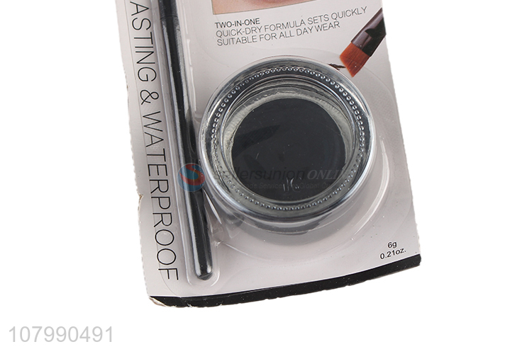 China factory 2-in-1 long lasting waterproof eyebrow eyeliner gel with brush