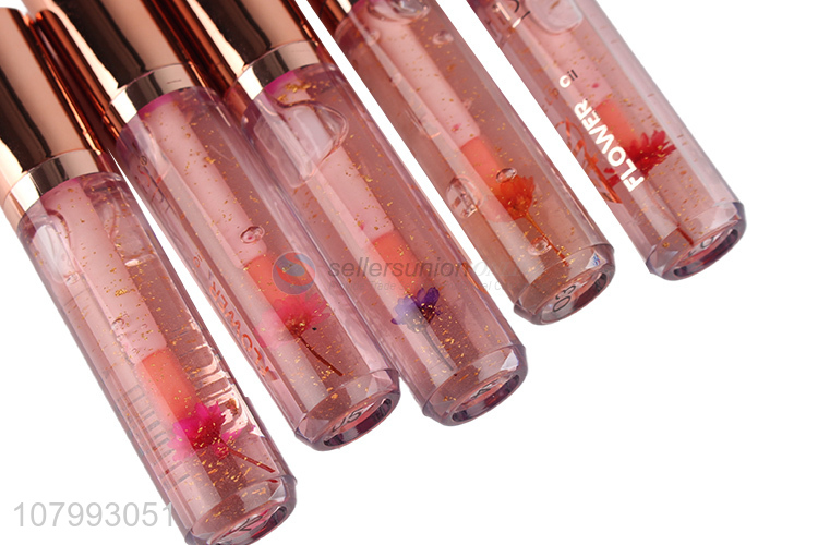 Good quality hydrating moisturizing  lip oils with dried flowers