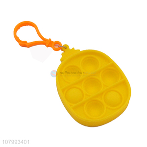 Delicate Design Fruit Shape Push Pop Bubble Fidget Toy Key Chain