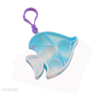 Fashion Fish Shape Push Pop Bubble Toy With Key Chain