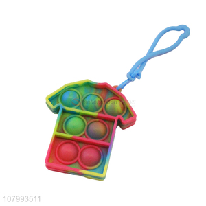New Style Funny Silicone Push Pop Bubble Sensory Fidget Toy Keychain