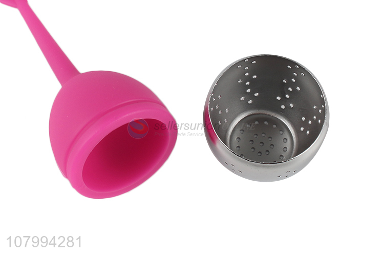 Good Sale Silicone Leaf Shape Handle Tea Strainer Loose Leaf Tea Infuser