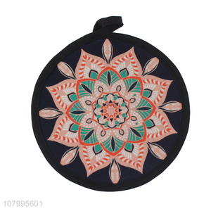 Yiwu wholesale black round printed placemats bowl mat for sale