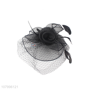 Hot items kentucky derby mesh feather fascinator top hat fascinator hair clip