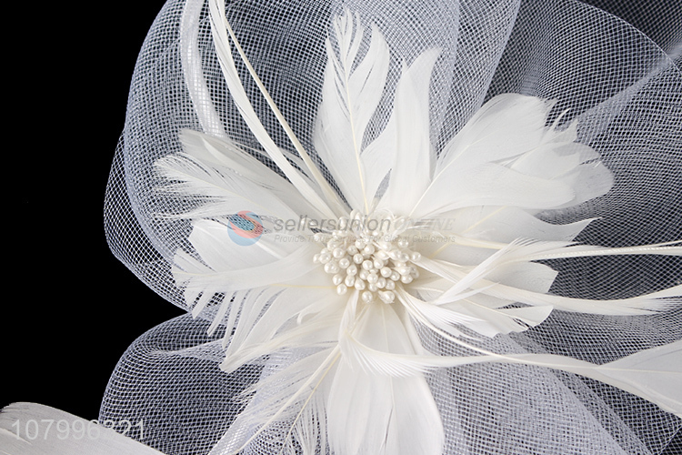 Most popular flower fascinator top hat hair clip for bridal cocktail ball headwear