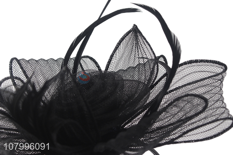 New hot sale tulle flower hair hoop handmade fascinator headband for tea party