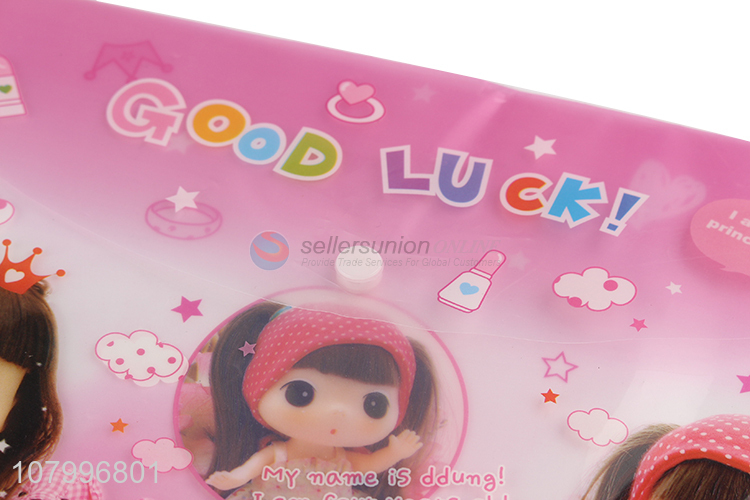 Good Sale Cartoon Pattern Plastic File Folder Document Pouch File Bag