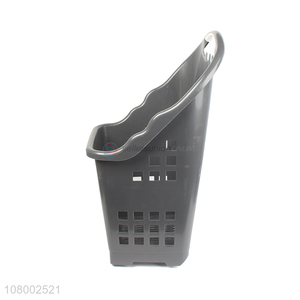 China <em>manufacturer</em> custom logo 4 wheels highback plastic shopping basket
