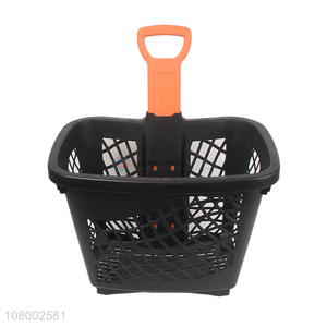 New product 2 wheels plastic shopping basket for supermarkets and stores