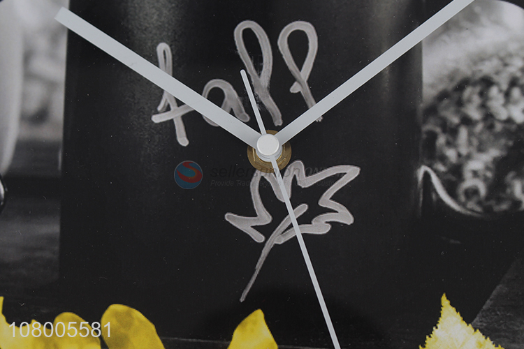 Good price black square clock household craft wall clock