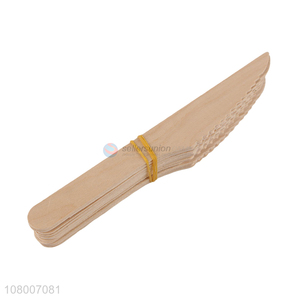 New design natural color disposable wooden dinner knife for sale