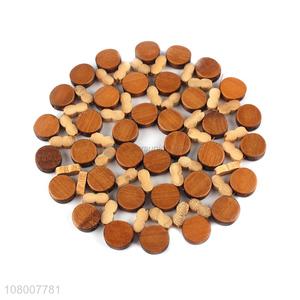 Online wholesale round bamboo heat resistant mat pad for sale