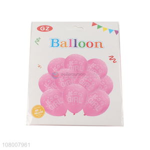 Top selling pink round children party decorative rubber balloons set