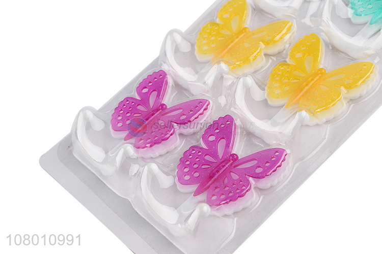 New design multicolor 3D butterfly storage sticky hook set