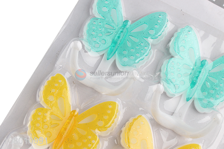 New design multicolor 3D butterfly storage sticky hook set
