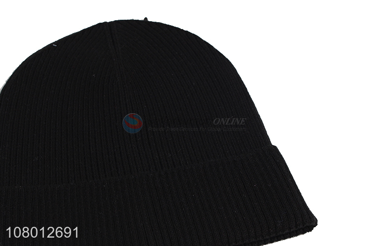 Custom logo mixed color ski skull cap adult winter beanie hat