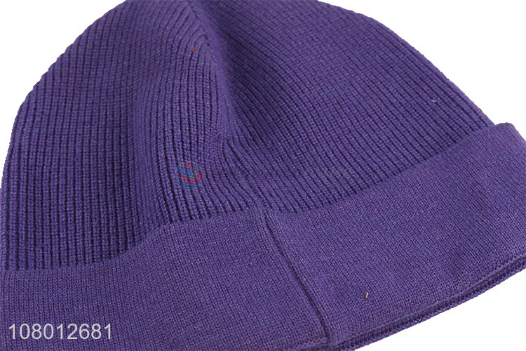 Online wholesale fashion custom logo knitting beanie winter hats