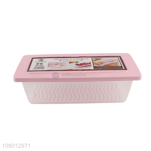 Factory wholesale pink plastic storage box refrigerator crisper