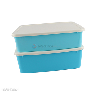 Hot selling blue universal plastic storage box with lid