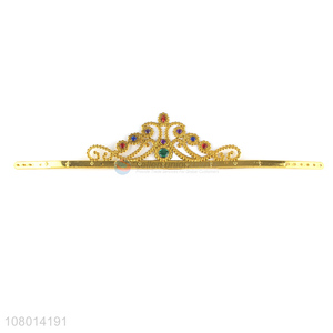 Factory direct sale gold children plastic crowns for hair accessories