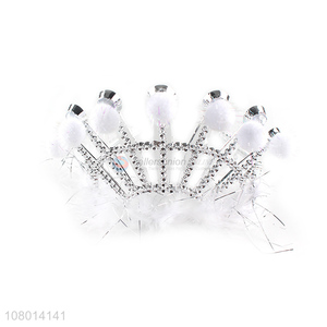 China factory fashion decorative headwear crowns with feather