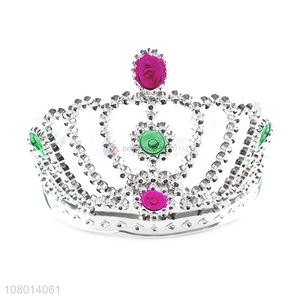Low price plastic kids princess tiaras crowns for headwear
