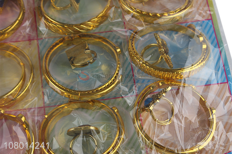 Wholesale newest plastic bangle and ring set fashion jewelry set