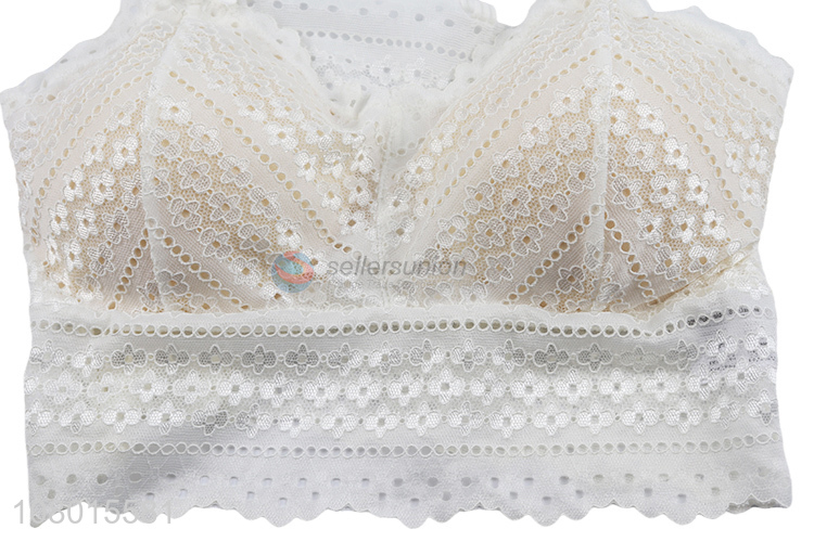 Hot selling women girls wireless bralette brassiere sexy cross lace bras