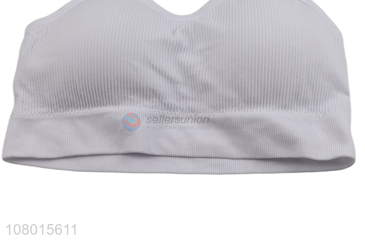 Hot sale solid color women wireless sports bra comfort breathable fitness bra