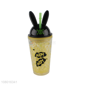 Recent design double walled gel frosty cooling cups with straw and lid