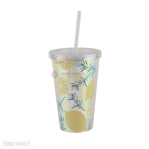 China factory double walled plastic tumbler summer drinking cup for girls