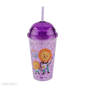 High quality lovely plastic freezer tumbler cartoon cooling cup for kids