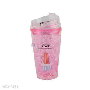 Good quality creative plastic cooling cup milk cup summer straw cup