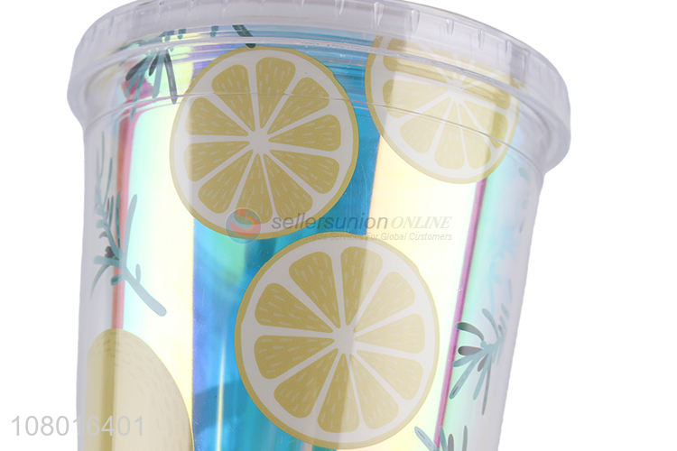 China factory double walled plastic tumbler summer drinking cup for girls