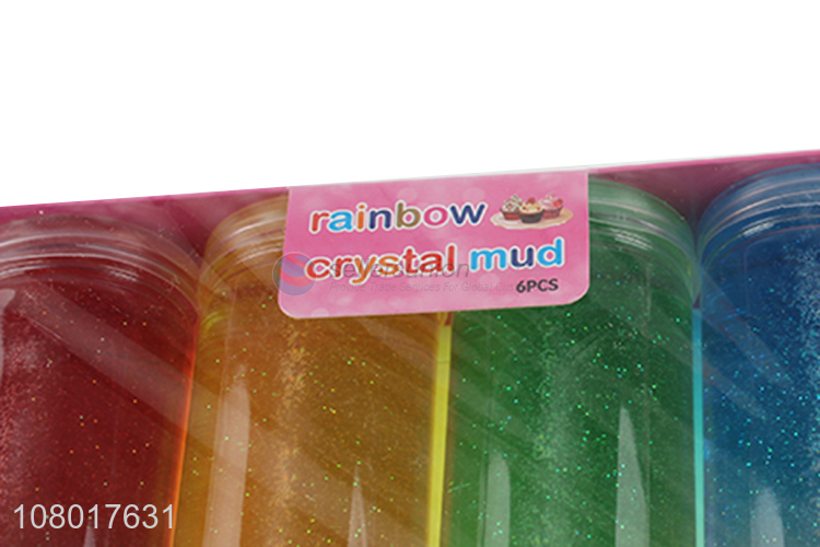 Hot product rainbow color non-toxic crystal mud for children
