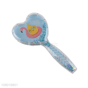 Wholesale blue heart-shaped plastic massage comb for ladies hairdressing