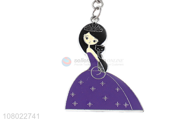 Yiwu market bag charms key chain metal enameled keychain for girls