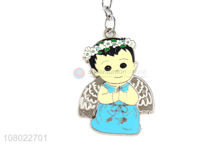 Low price metal enameled keychain keyring lovely charms key chain