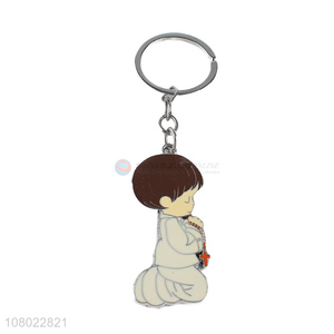 Hot items enameled key chain metal keychain keyring for adverstising
