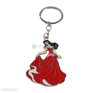 New hot sale fashionable key chain metal enameled keychain for ladies