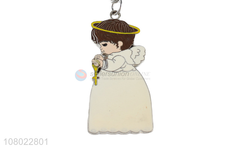 Top product cute key chain metal enameled keychain keyring with low price