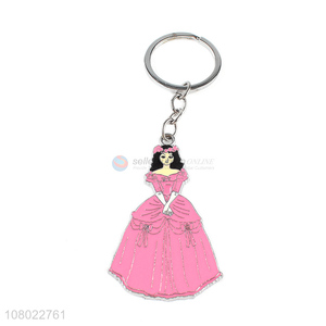 Hot selling kawaii charms key chain metal enameled keychain keyring