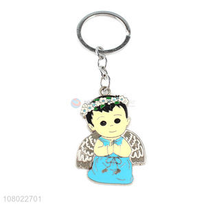 Low price metal enameled keychain keyring lovely charms key chain