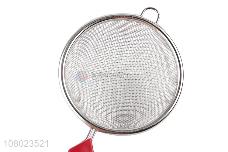 Plastic Handle Stainless Steel Oil Strainer For Kitchen