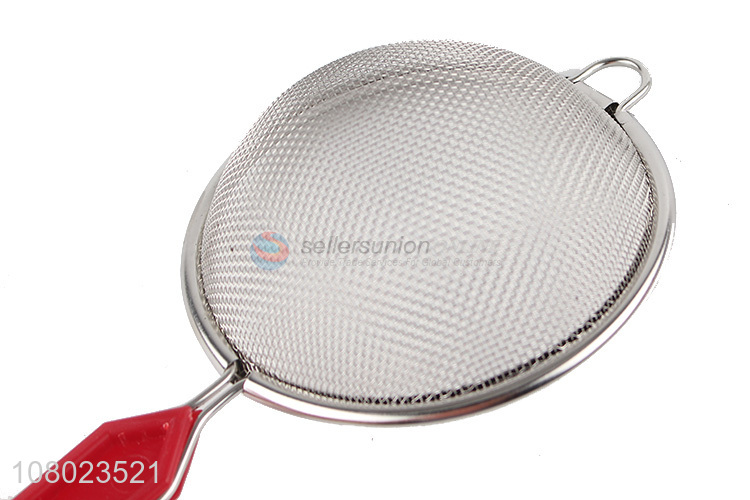 Plastic Handle Stainless Steel Oil Strainer For Kitchen