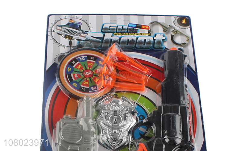 Cheap price eco-friendly funny boys police set toys with toys gun