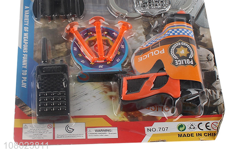 Factory price plastic cool boy pretend play police set toys