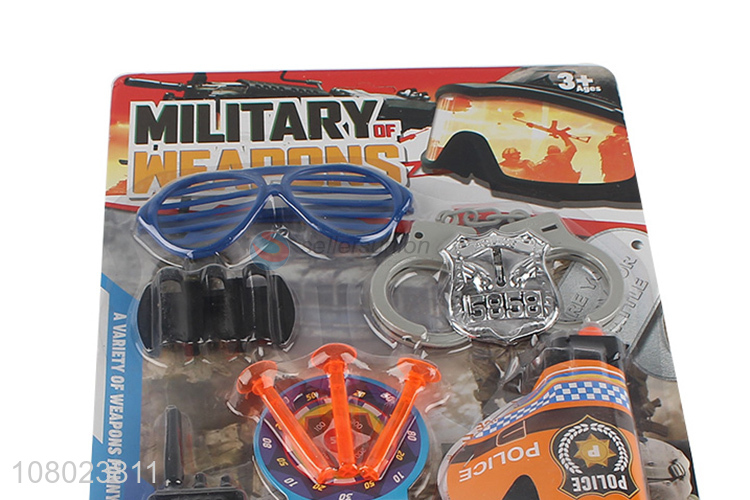 Factory price plastic cool boy pretend play police set toys